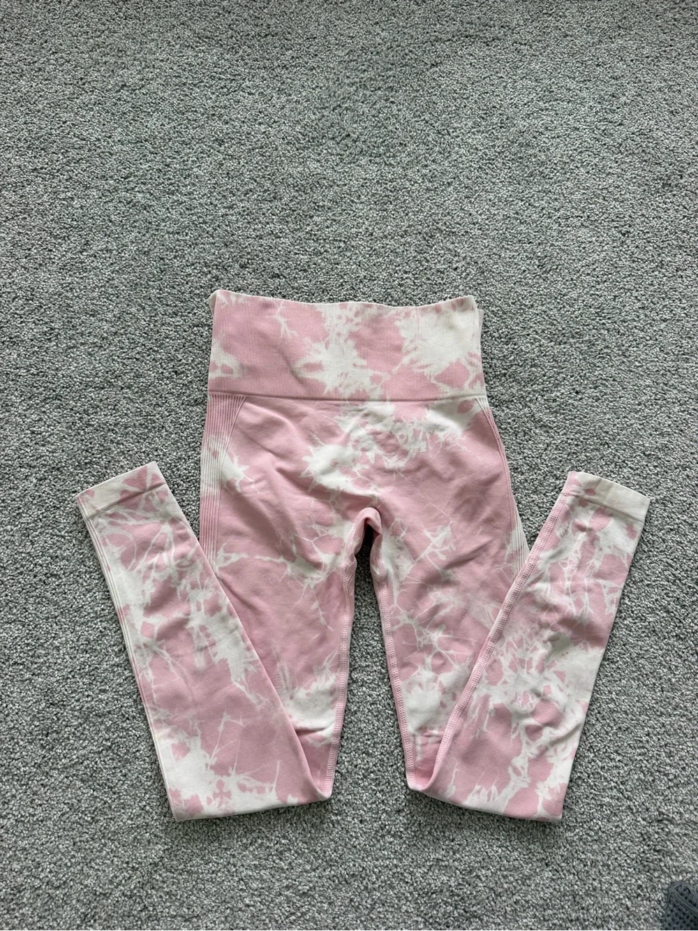 Pink Tie-Dye High-Waist Leggings